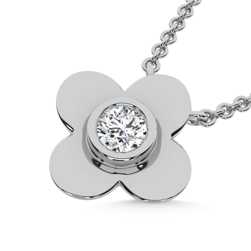 10K White Gold Lab Grown Diamond 1/20 Ct.Tw. Fashion Necklace