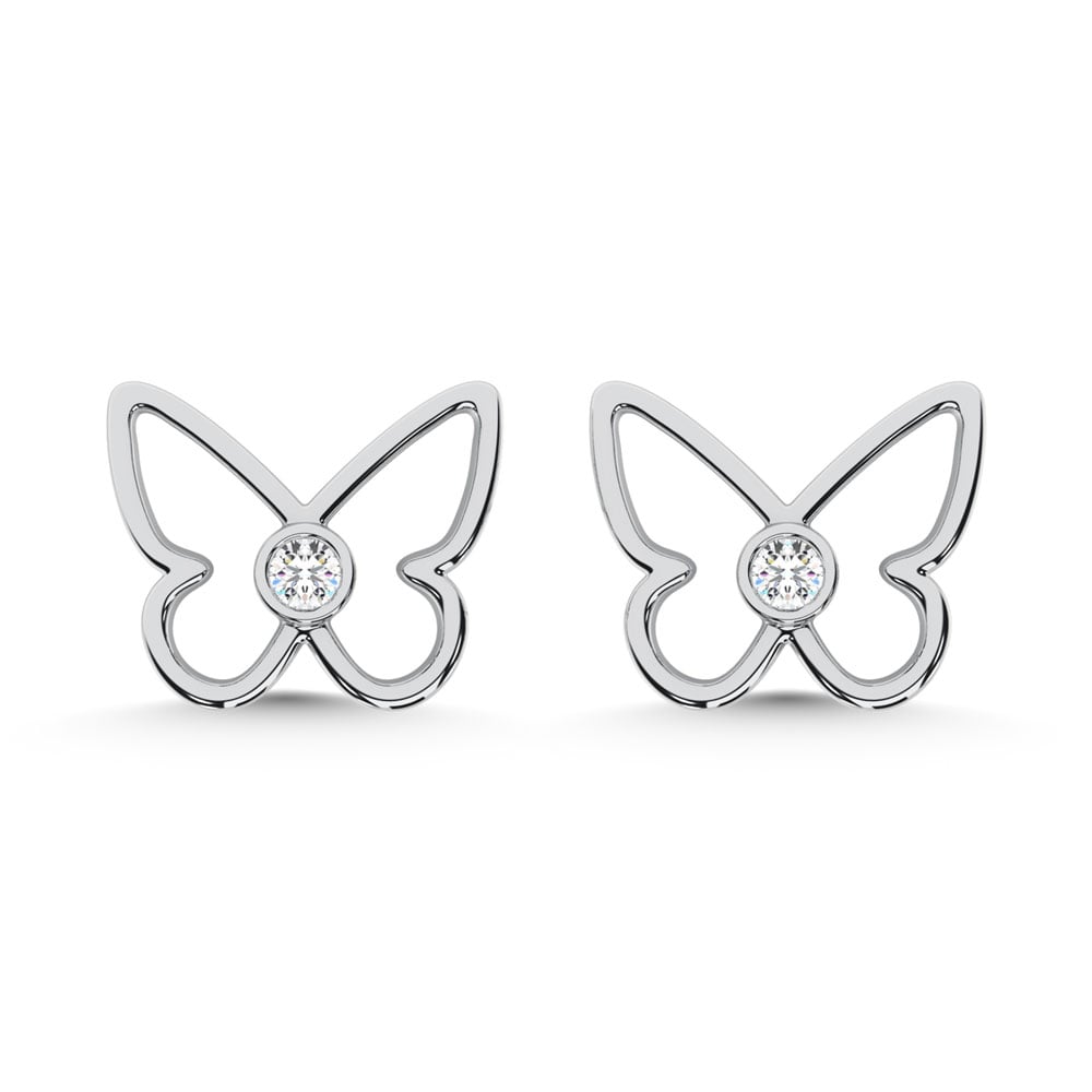 10K White Gold Lab Grown Diamond 1/10 Ct.Tw. Fashion Earrings