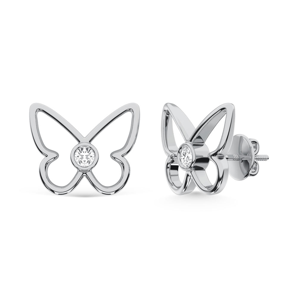 10K White Gold Lab Grown Diamond 1/10 Ct.Tw. Fashion Earrings