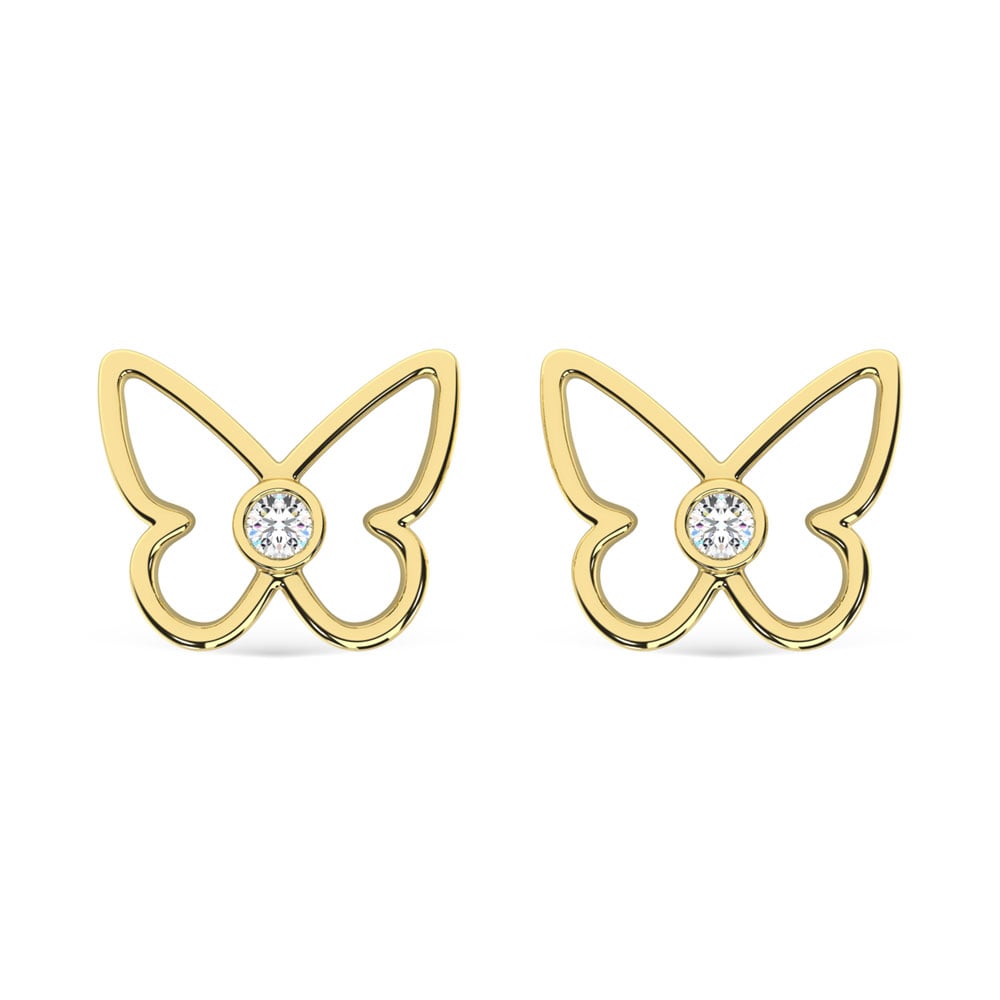 10K Yellow Gold Lab Grown Diamond 1/10 Ct.Tw. Fashion Earrings