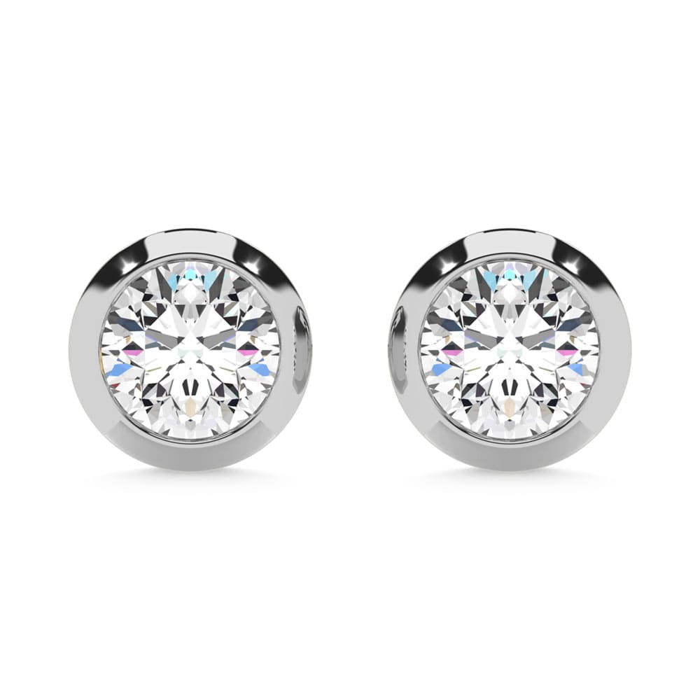 10K White Gold Lab Grown Diamond 1/5 Ct.Tw. Round Shape Stud Earrings