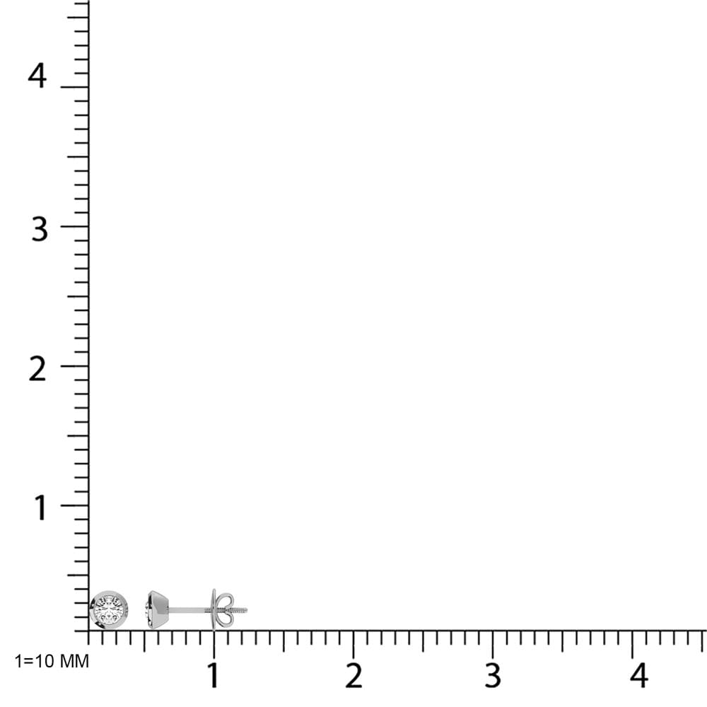 10K White Gold Lab Grown Diamond 1/5 Ct.Tw. Round Shape Stud Earrings