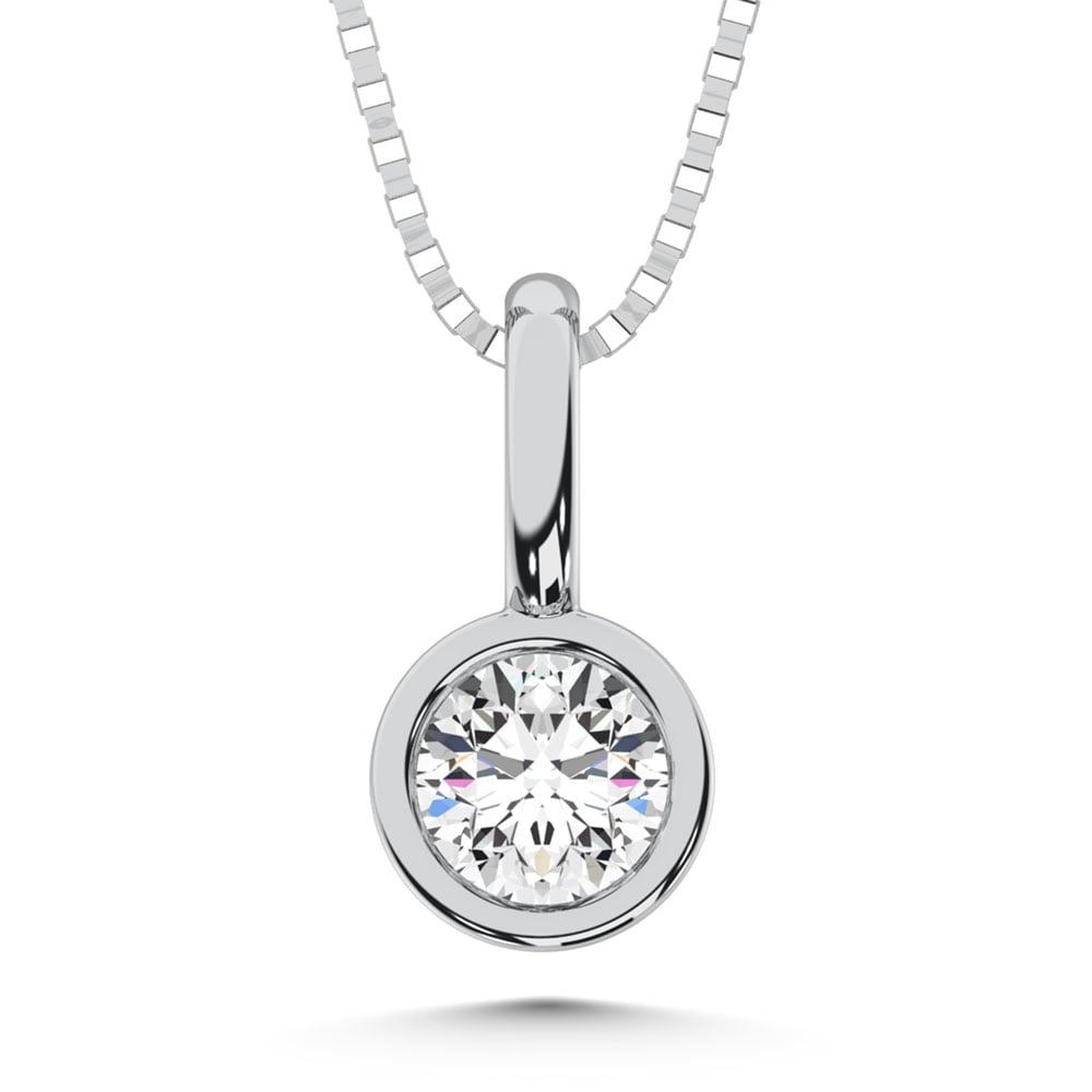10K White Gold Lab Grown Diamond 1/6 Ct.Tw. Solitaire Pendants