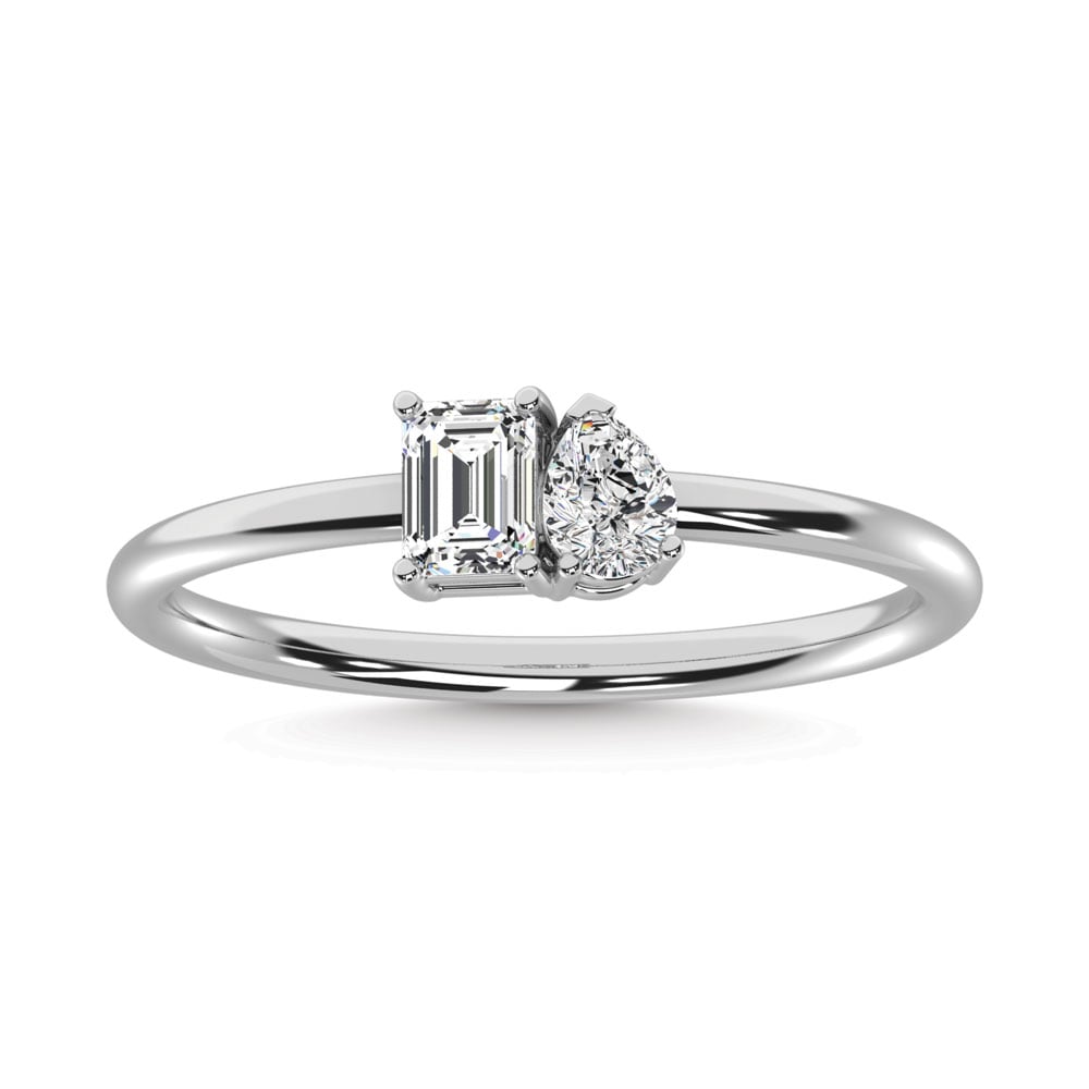 10K White Gold Lab Grown Diamond 3/8 Ct.Tw. Fashion Ring