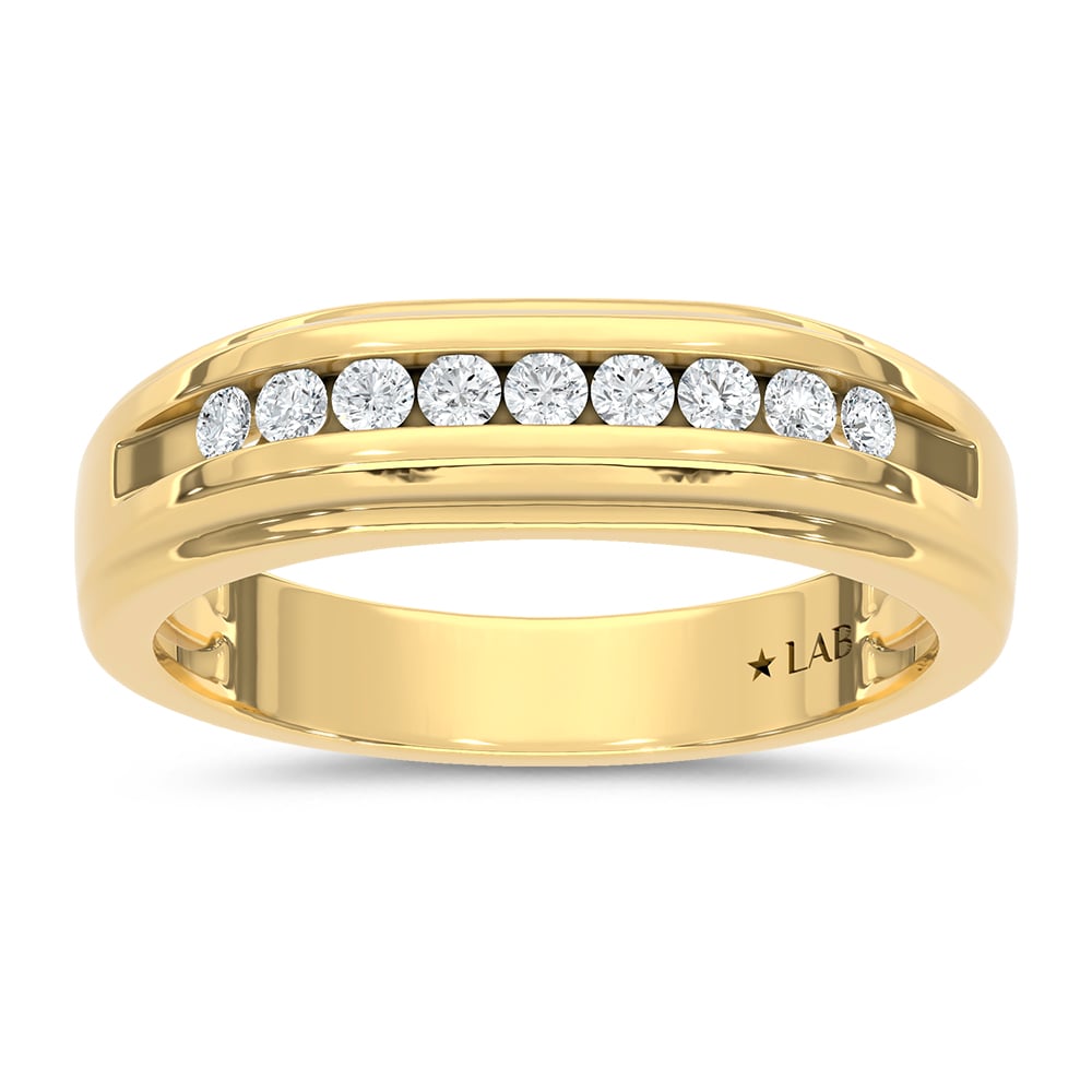 10K Yellow Gold Diamond 1/4 Ct.Tw. Mens Band