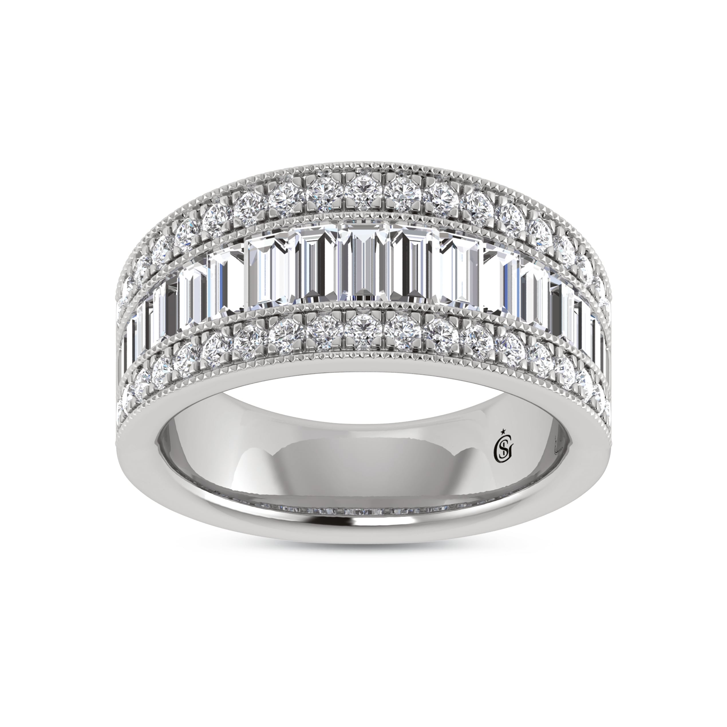 14K White Gold Lab Grown Diamond 1 3/8 Ct.Tw. Ladies Band