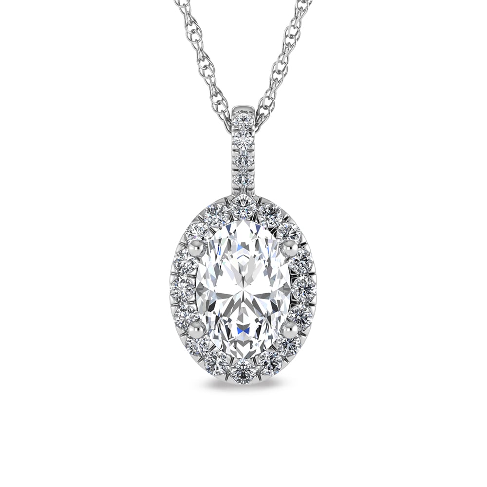 14K White Gold Lab Grown Diamond 2 1/3 Ct.Tw. Fashion Pendant (Center  2 ct)