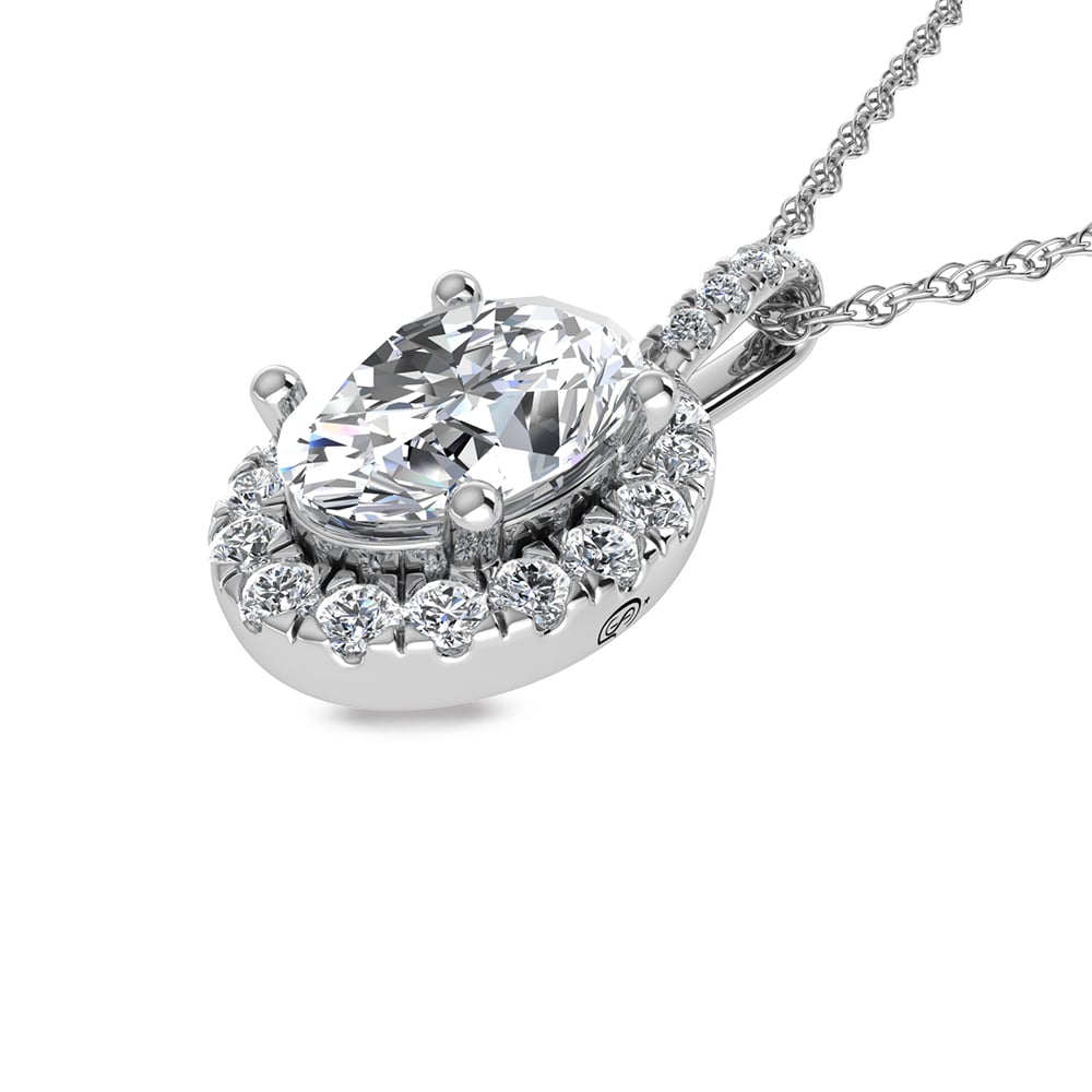 14K White Gold Lab Grown Diamond 2 1/3 Ct.Tw. Fashion Pendant (Center  2 ct)
