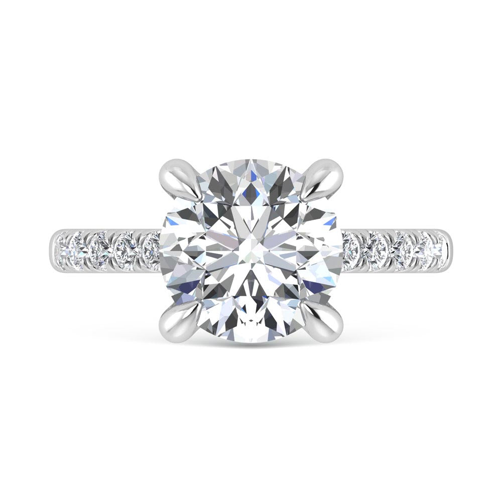 14K White Gold Lab Grown Diamond 3 1/3 Ct.Tw. Engagement Ring (IGI Certified Center 3ct)