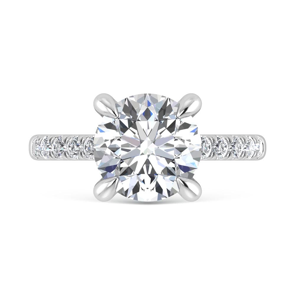 14K White Gold Lab Grown Diamond 4 1/3 Ct.Tw. Engagement Ring (IGI Certified Center 4ct)