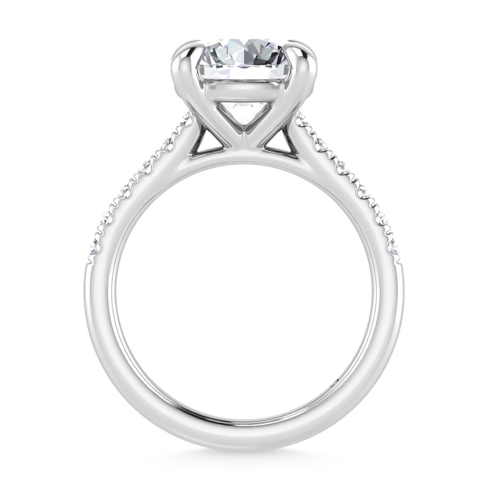 14K White Gold Lab Grown Diamond 4 1/3 Ct.Tw. Engagement Ring (IGI Certified Center 4ct)