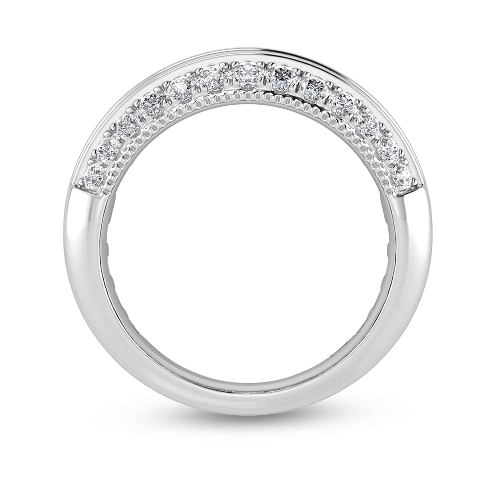 14K White Gold Round & Baguette Lab Grown Diamond 3 Ct.Tw. Wedding Band
