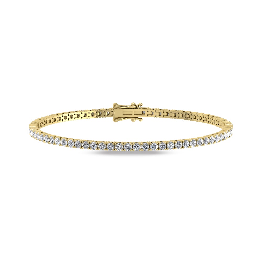 14K Yellow Gold Lab Grown Diamond 7Ct.Tw. Tennis Bracelet (7 Inches)