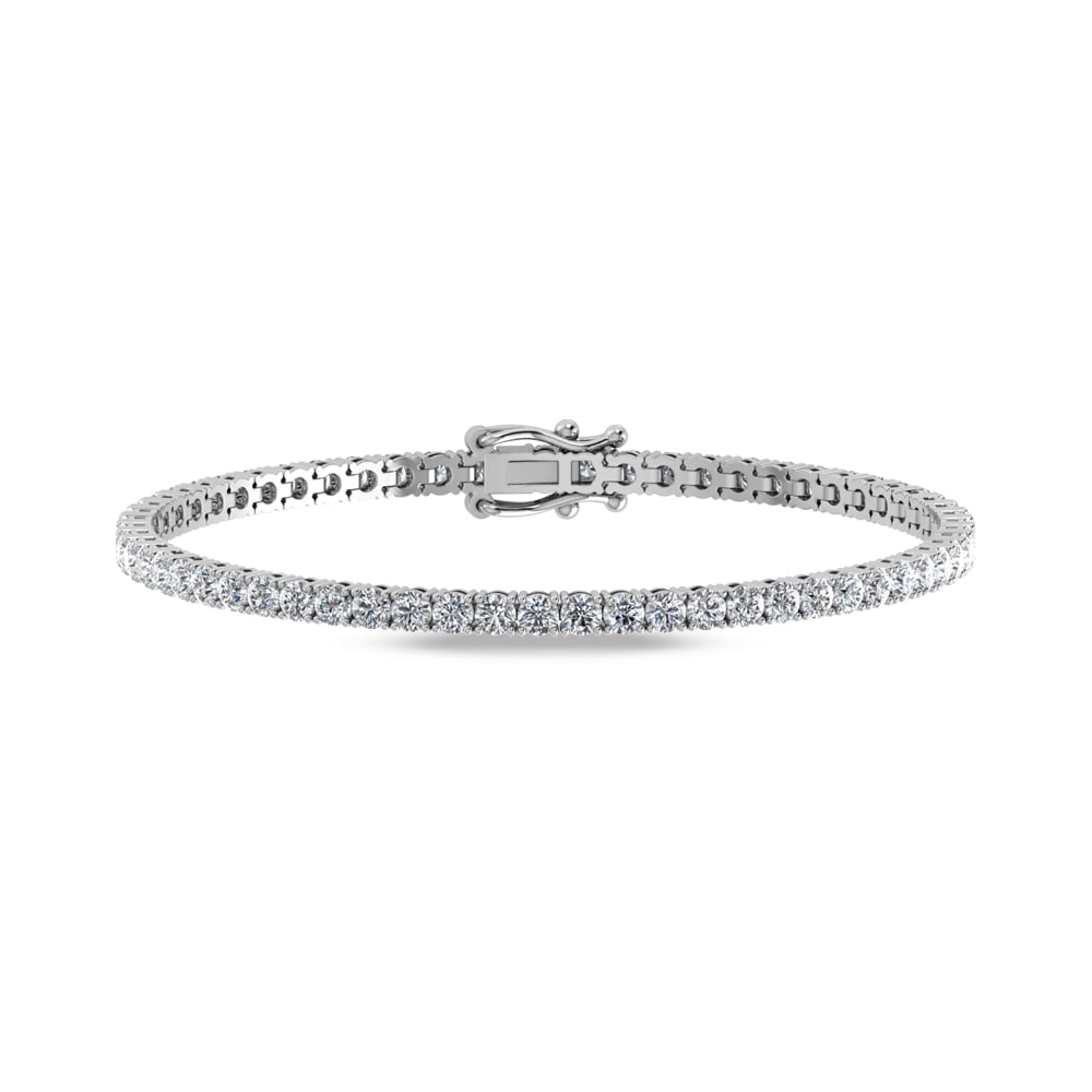10K White Gold Lab Grown Diamond 5 Ct.Tw. Tennies Bracelet