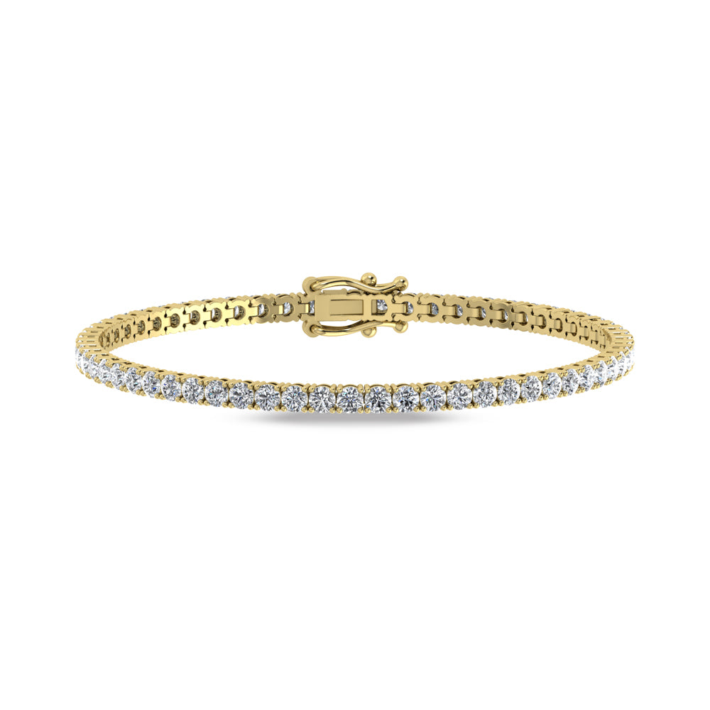 14K Yellow Gold Lab Grown Diamond 8 Ct.Tw. Tennies Bracelet