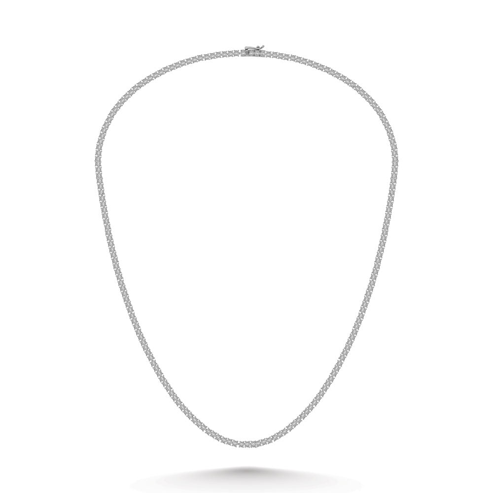 Sterling Silver Lab Grown Diamond 5 1/6 Ct.Tw. 4 Prong Illusion Necklace 18 Inch (15 CT Look)