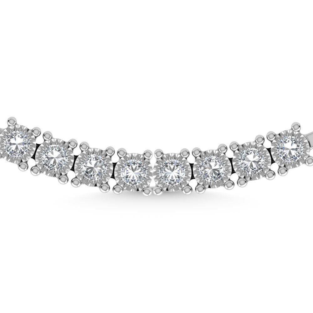 Sterling Silver Lab Grown Diamond 5 1/6 Ct.Tw. 4 Prong Illusion Necklace 18 Inch (15 CT Look)