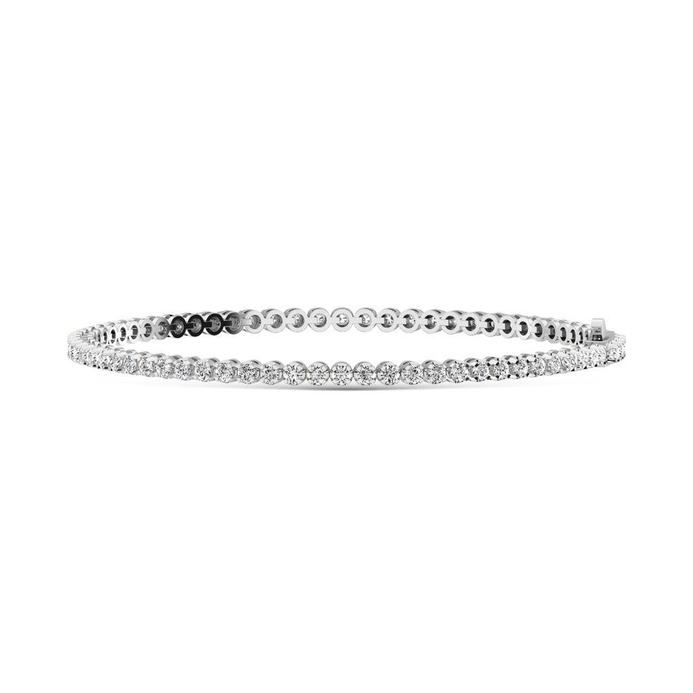 Sterling Silver Lab Grown Diamond 2 Ct.Tw. Illusion Tennis Bracelet (5CT Look)