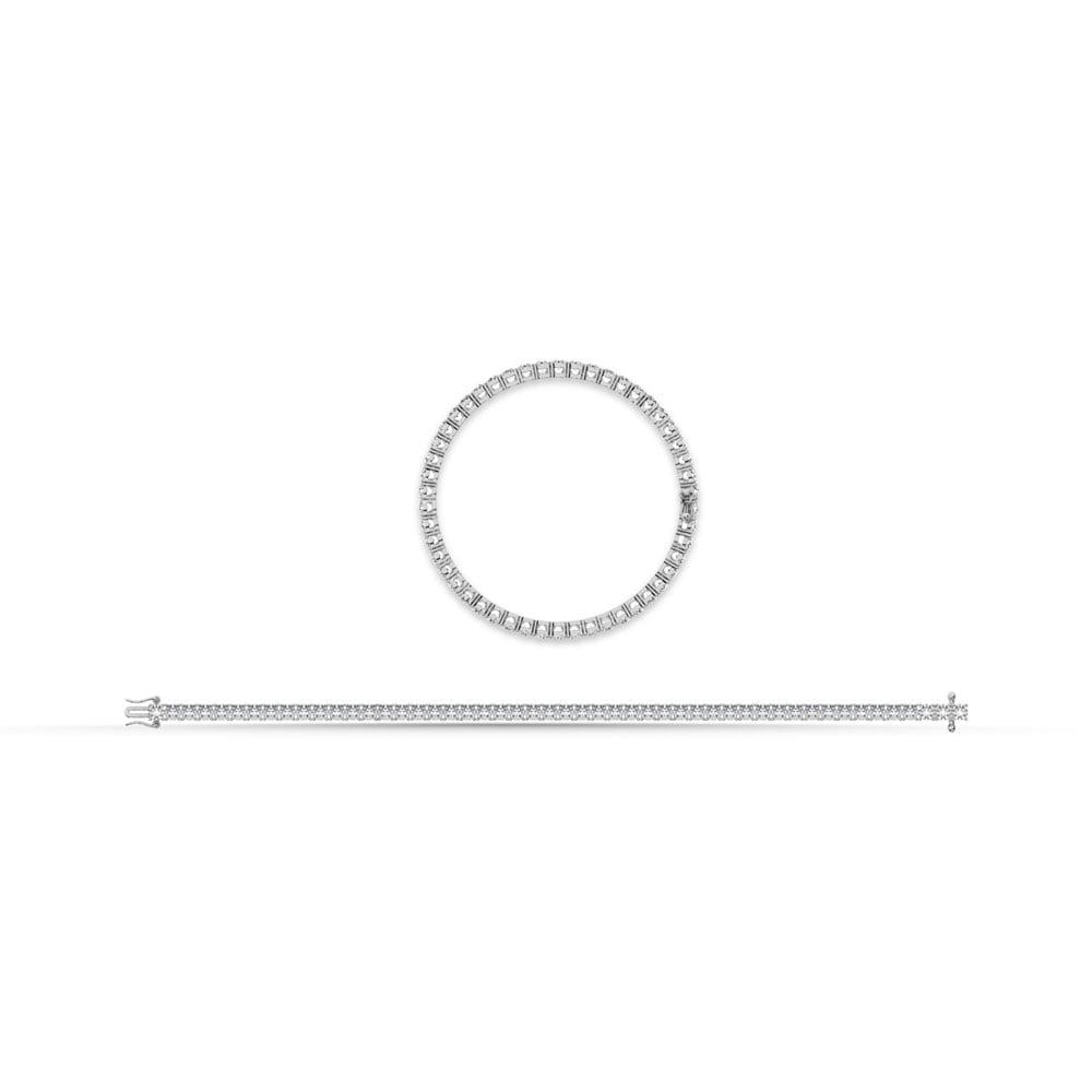 Sterling Silver Lab Grown Diamond 2 Ct.Tw. Illusion Tennis Bracelet (5CT Look)