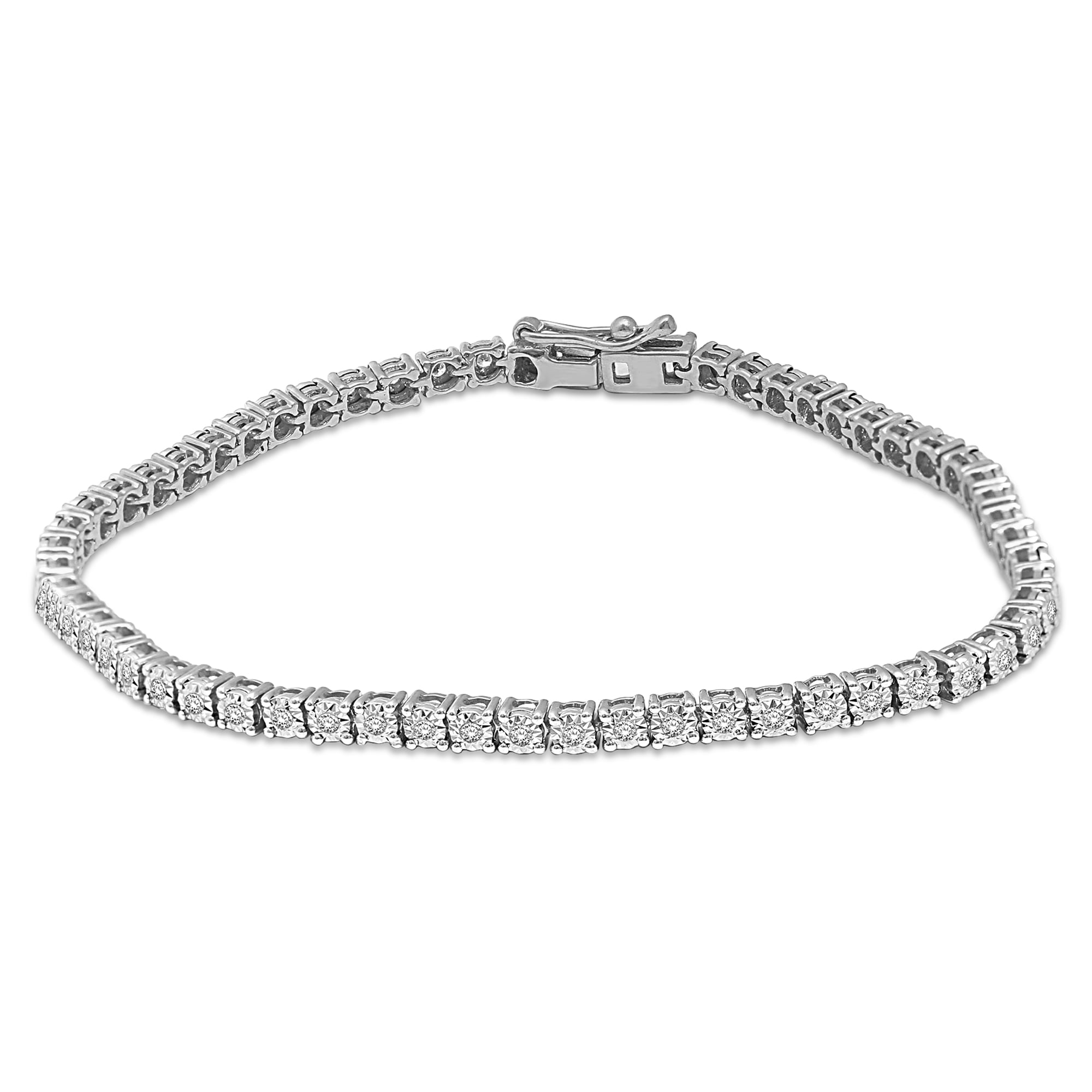 Sterling Silver Lab Grown Diamond 3 Ct.Tw. Illusion Bracelet