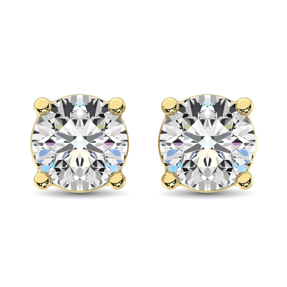 14K Yellow Gold 1/2 Ct.TY. Premium Diamond Stud Earrings