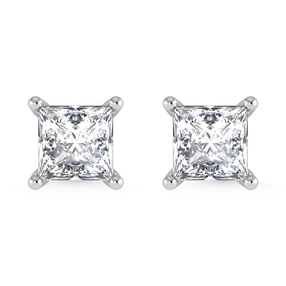 14K White Gold 3/8 Ct.Tw. Premium Diamond Stud Earrings