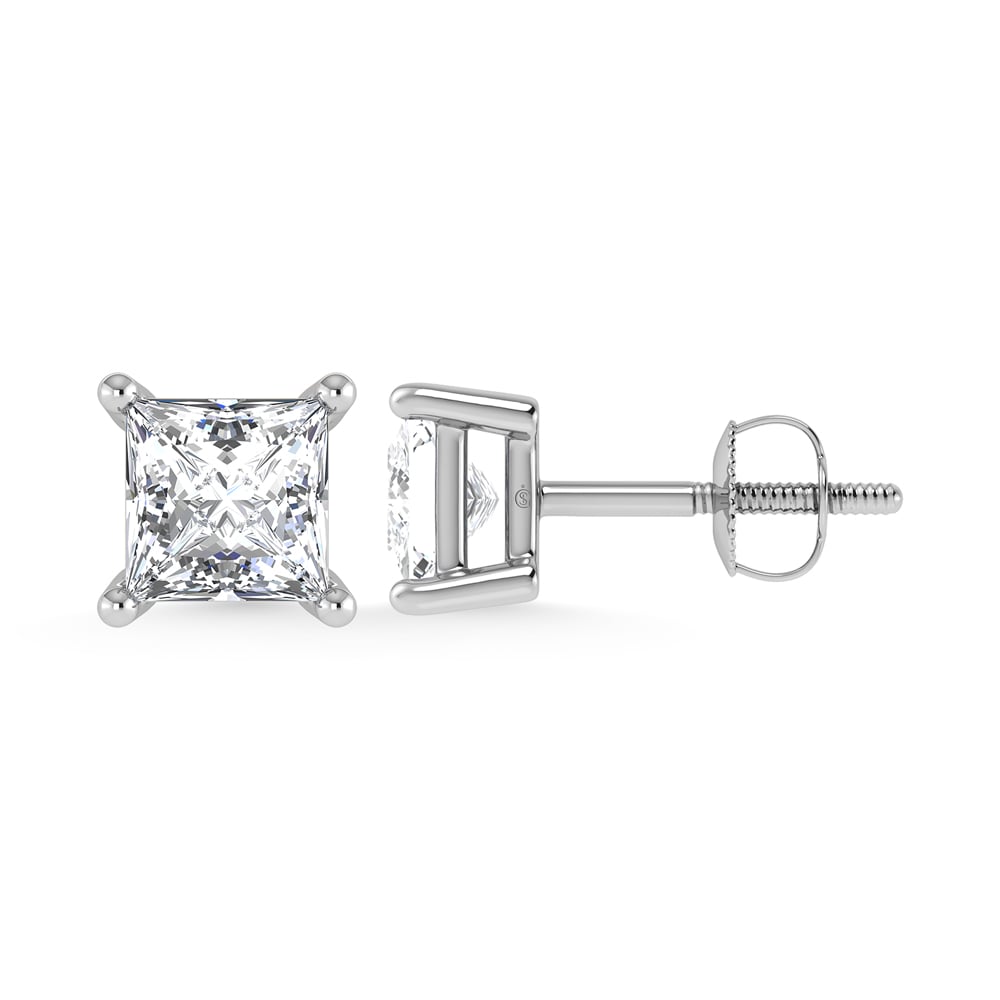 14K White Gold 1/2 Ct.Tw. Premium Diamond Stud Earrings