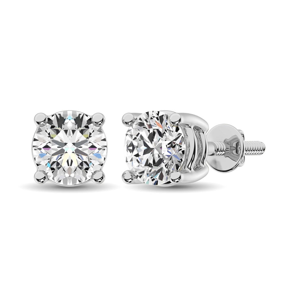 14K White Gold 5/8 Ct.Tw. Premium Diamond Stud Earrings-