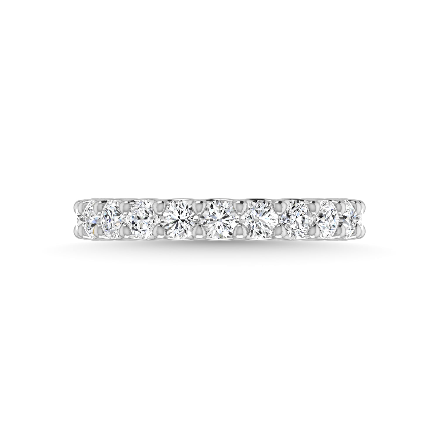 14K White Gold Lab Grown Diamond 7/8 Ct.Tw. Round Shape Three Fourth Way Wedding Band