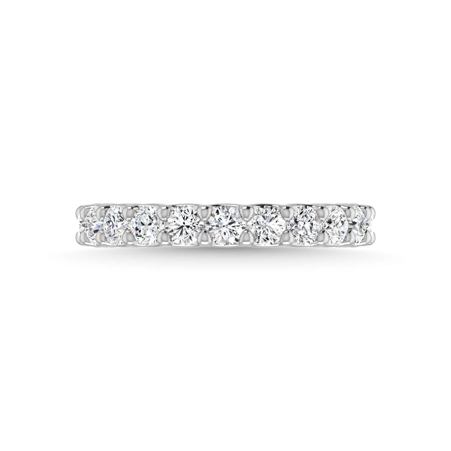 14K White Gold Lab Grown Diamond 1 5/8 Ct.Tw. Round Shape Three Forth Way wedding Band (size 6.5)