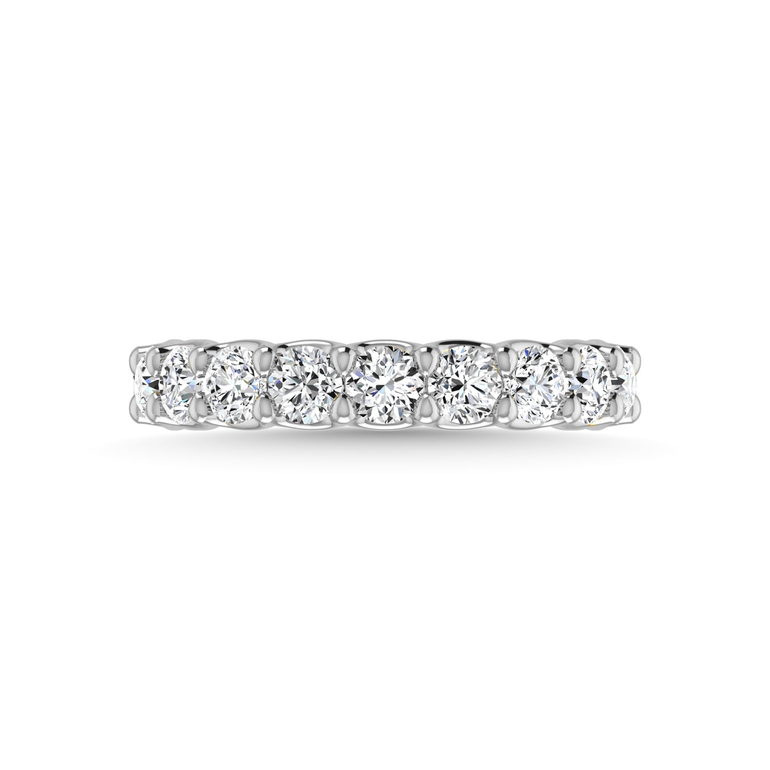 14K White Gold Lab Grown Diamond 2 5/8 Ct.Tw. Round Shape Three Fourth Way Wedding Band