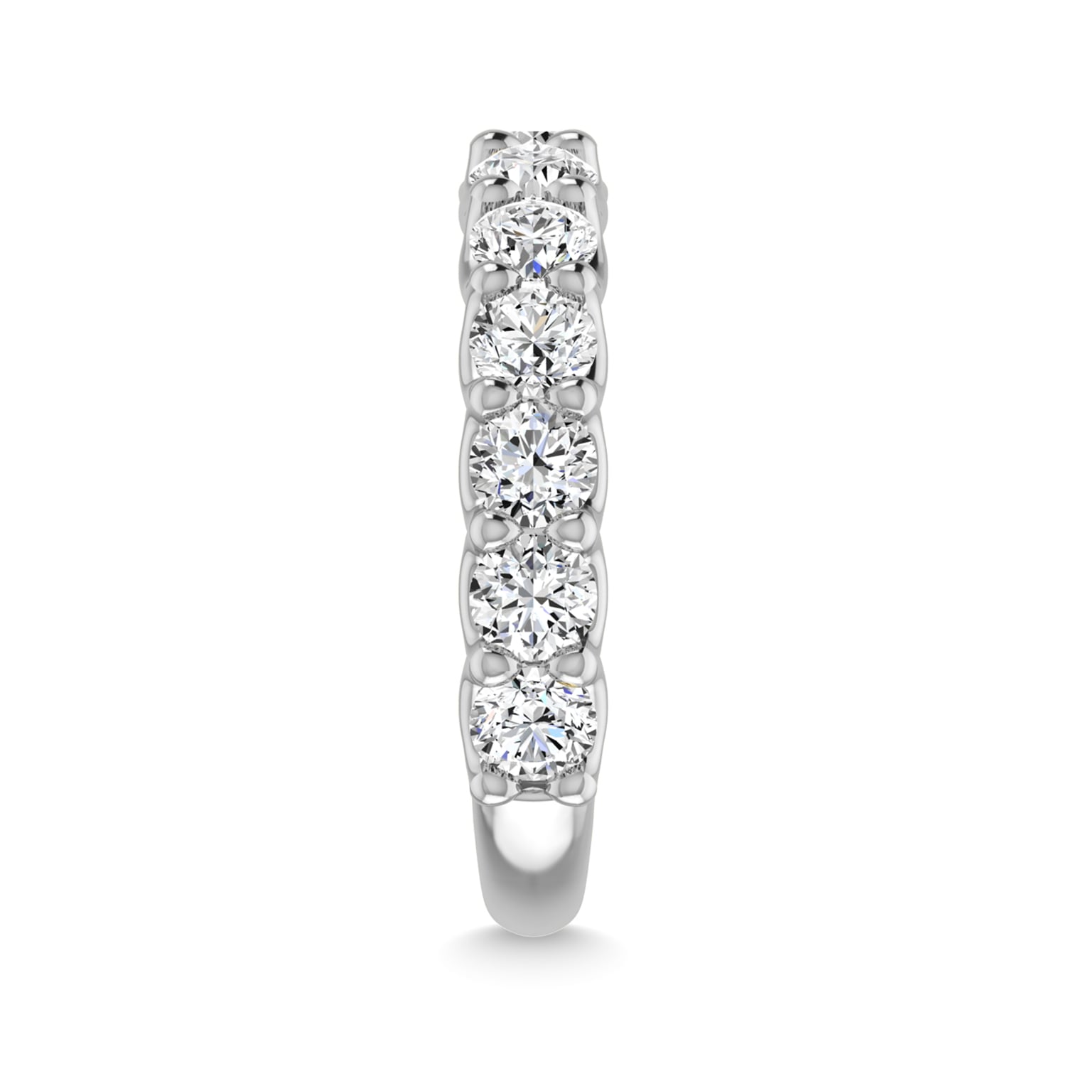 14K White Gold Lab Grown Diamond 2 5/8 Ct.Tw. Round Shape Three Fourth Way Wedding Band