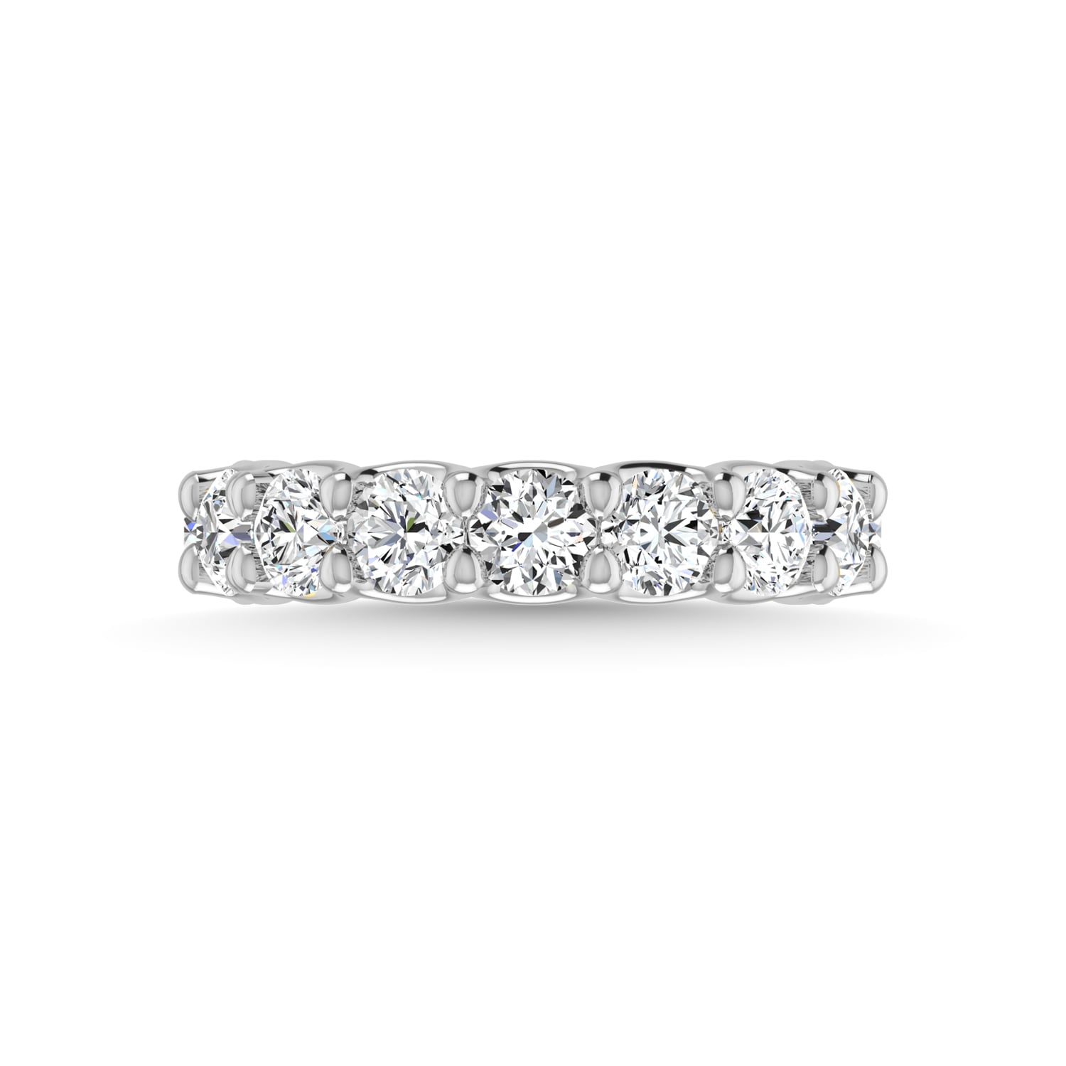 14K White Gold Lab Grown Diamond 5 7/8 Ct.Tw. Round Shape Three Forth Way wedding Band (size 6.5)